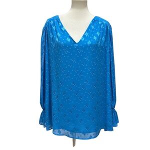 New Entro Women’s Lined V-Neck Blouse Size 2X